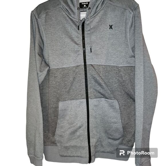 Hurley Men's W/Nike Dri-Fit Full-Zip Hoodie Size Small Dark Gray & Light Gray - Picture 1 of 12